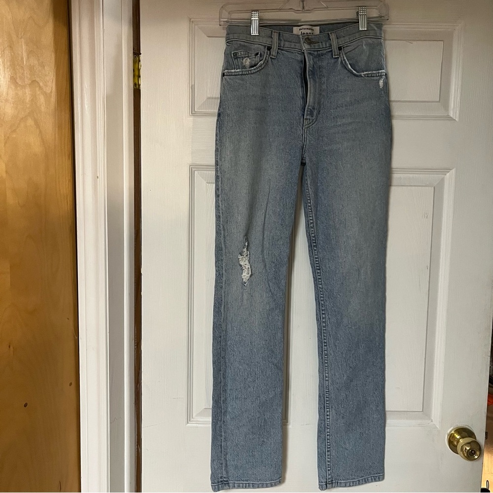 Reformation Light Blue Straight Leg Jeans
